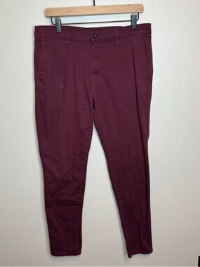 Elwood Tapered Stretch Twill Chino Pants Burgundy Size 34